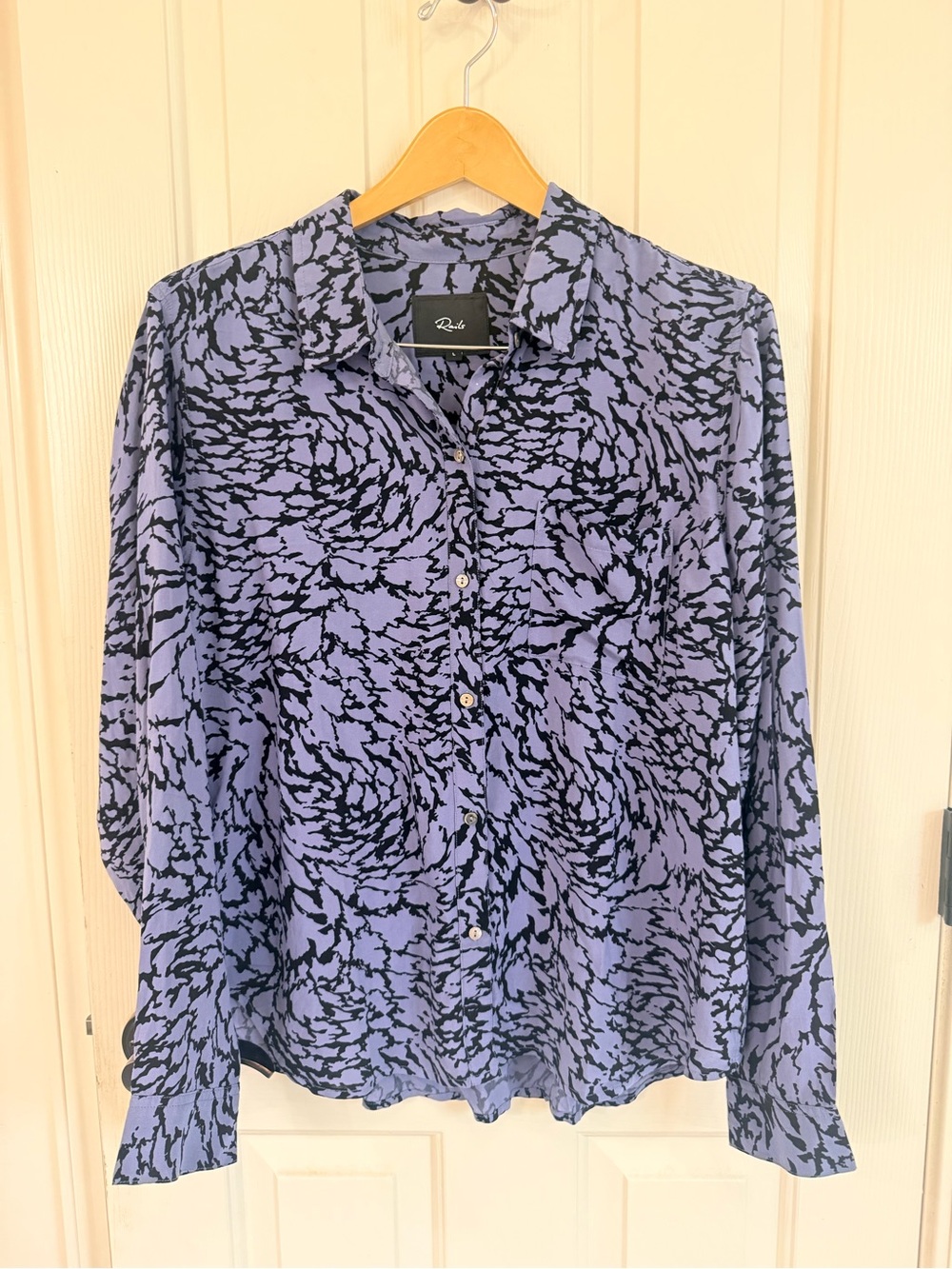 Rails Blue and Black Abstract Print Button-Down Shirt